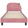 vidaXL Children's Bed Frame with Headboard Pink 90 x 190 cm Velvet
