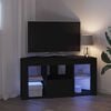 vidaXL Corner LED TV Cabinet Black 100 x 40 x 50 cm Engineered Wood