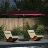 vidaXL Garden Parasol Bordeaux Red 385 x 209 x 244 cm Polyester