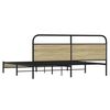 vidaXL Metal Bed Frame without Mattress Sonoma Oak 180x200 cm Super King