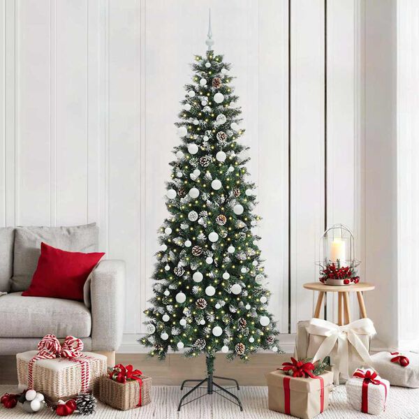 vidaXL Artificial Christmas Tree with 300 LEDs with Stand Green 210 cm