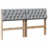 vidaXL Upholstered Headboard Light Grey 150 cm Solid Pine Wood