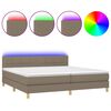 vidaXL Box Spring Bed with Mattress&LED Taupe 200x200cm Fabric