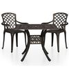 vidaXL Bistro Set | Bronze | Cast Aluminium | Standard | Decorative Inlays