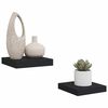 vidaXL Floating Wall Shelves 2 pcs Black 23x23.5x3.8 cm MDF