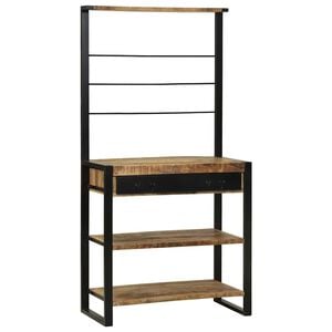 vidaXL Kitchen Rack Brown and Black 80 x 40 x 160 cm Solid Mango Wood