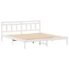 vidaXL Bed Frame White 200 x 200 cm Solid Pine Wood