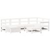 vidaXL 7 Piece Garden Sofa Set White Solid Wood Pine