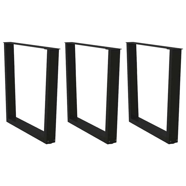vidaXL Dining Table Legs V-Shape 2 pcs Black 80x(72-73.3) cm Steel