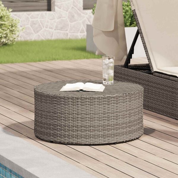 vidaXL Outdoor Coffee Tables Grey &Oslash; 68 x 30 cm Rattan