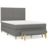 vidaXL Box Spring Bed with Mattress Dark Grey 140x190 cm Fabric