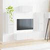 vidaXL TV Cabinet Set 4 pcs High Gloss White Engineered Wood