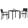 vidaXL Garden Dining Set 3 pcs Black Powder-Coated Steel