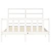 vidaXL Bed Frame without Mattress White Small Double Solid Wood Pine