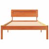 vidaXL Bed Frame with Headboard Wax Brown 75 x 190 cm Solid Pine Wood