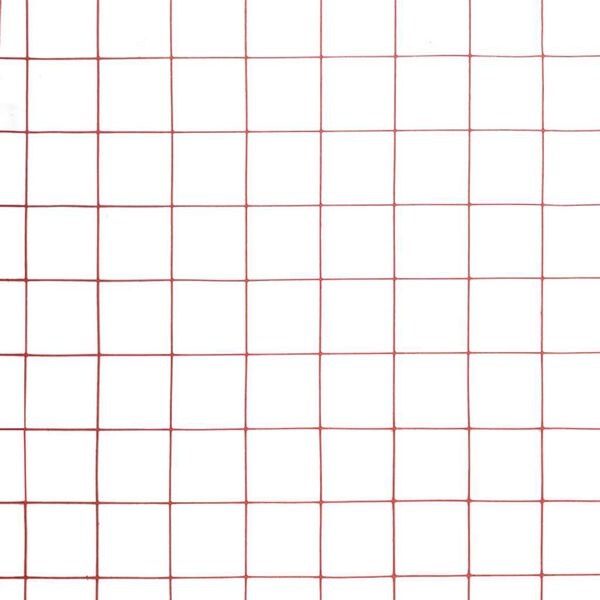 vidaXL Chicken Wire Fence Steel with PVC Coating 10x1 m Red