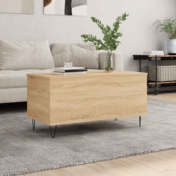 vidaXL Coffee Table Sonoma Oak 90x44.5x45 cm Engineered Wood