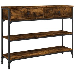 vidaXL Console Table Smoked Oak 100x25x75 cm Engineered Wood