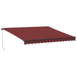 vidaXL Manual Retractable Awning Burgundy 400x350 cm