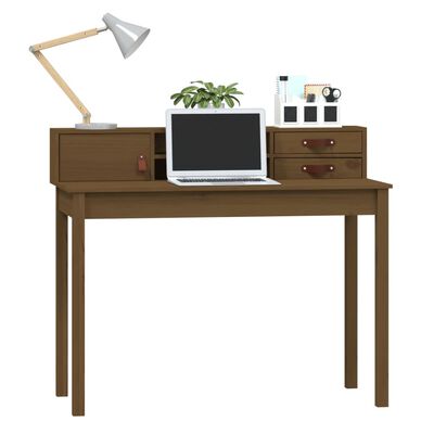 vidaXL Desk Honey Brown 110x50x93 cm Solid Wood Pine