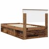 vidaXL Bed Frame with Headboard Old Wood 90 x 200 cm Solid Pine Wood
