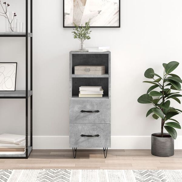 vidaXL Sideboard Concrete Grey 34.5x34x90 cm Engineered Wood