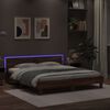 vidaXL Bed Frame with LED without Mattress Brown Oak 200x200 cm