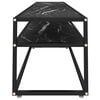 vidaXL TV Cabinet Black Marble 220x40x40.5 cm Tempered Glass