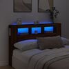 vidaXL LED Headboard Brown Oak 160x18.5x103.5 cm Engineered Wood