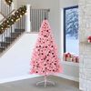 vidaXL Artificial Pre-lit Christmas Tree with 300 LEDs Pink 240 cm PVC