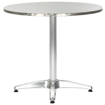 vidaXL Garden Table Silver 80x70 cm Aluminium