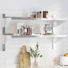 vidaXL 2-Tier Wall Shelf 100x40x60 cm Silver Stainless Steel