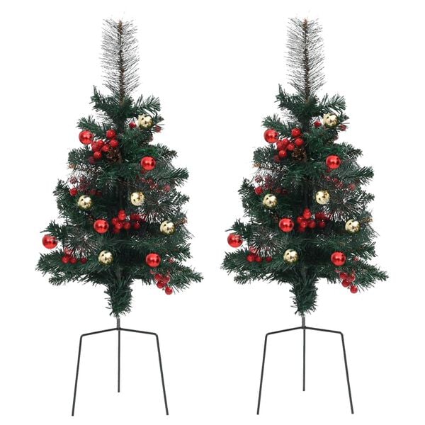 vidaXL Artificial Pathway Christmas Trees 2 pcs 76 cm PVC