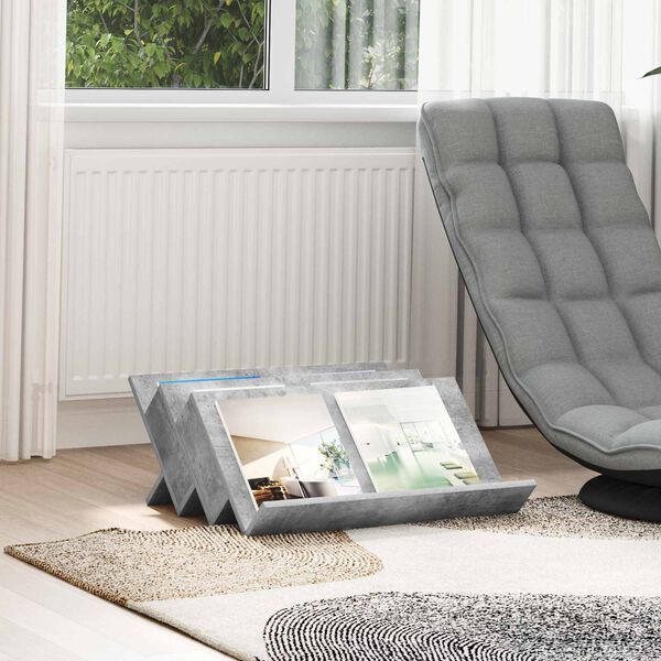 vidaXL Magazine Rack Concerte Grey 65 x 53 x 28.5 cm Engineered Wood