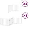 vidaXL Dog Gate with Door Foldable 10 Panels White 800 cm Poplar Wood
