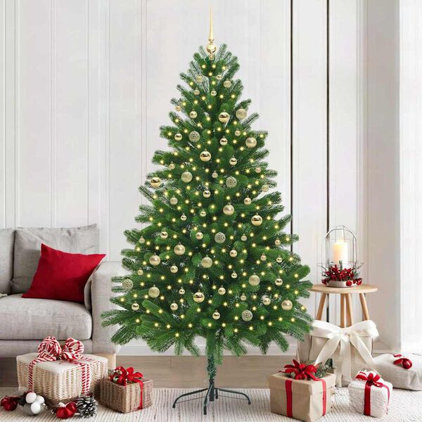 vidaXL Christmas Tree with 300 LEDs with Stand Green 210 cm PE