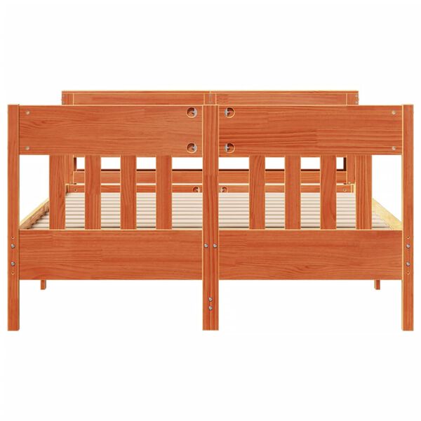 vidaXL Bed Frame without Mattress Wax Brown 160x200 cm Solid Wood Pine