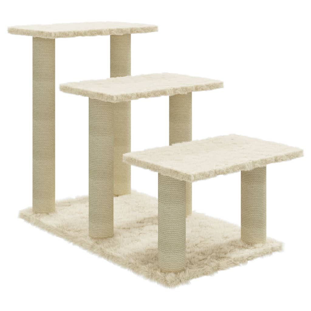 vidaXL Cat Tree with Sisal Scratching Posts Cream 50.5 cm vidaXL