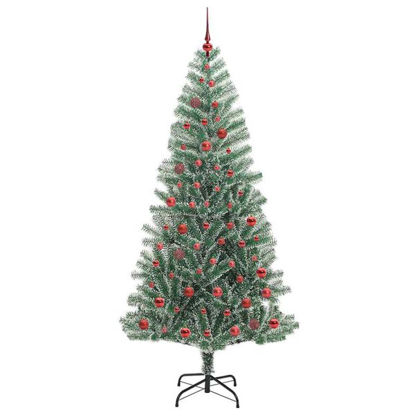 vidaXL Artificial Christmas Tree Snow Flocked with LED Light 210 cm