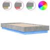 vidaXL Bed Frame without Mattress with LED Lights Concrete Grey 75x190 cm Small Single
