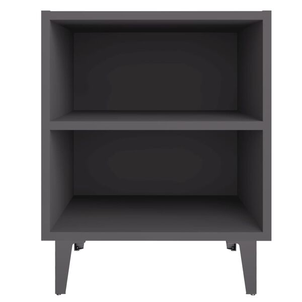 vidaXL Bed Cabinet with Metal Legs Grey 40x30x50 cm