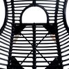 vidaXL Dining Chairs 4 pcs Black Natural Rattan