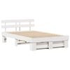 vidaXL Bed Frame with Headboard White 135 x 190 cm Solid Pine Wood