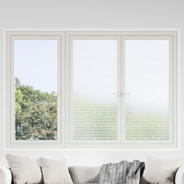 vidaXL Window Films Frosted Stripes Design PVC