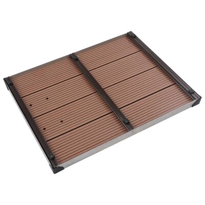 vidaXL Outdoor Shower Tray WPC Stainless Steel 80x62 cm Brown