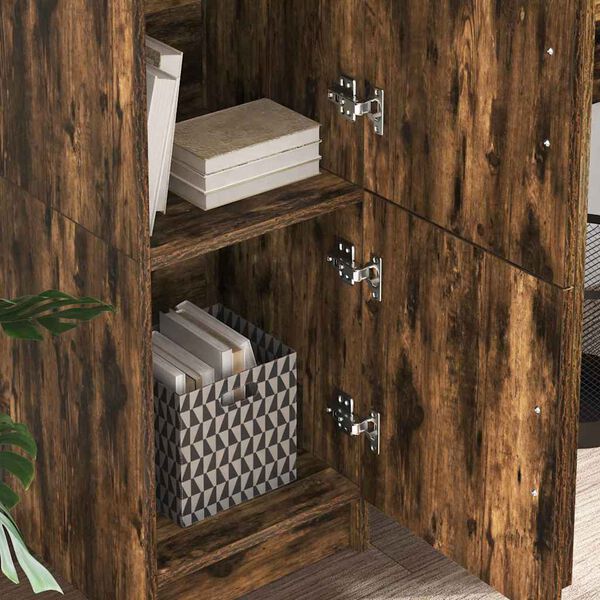 vidaXL Highboard Smoked Oak 31.5 x 32 x 122.5 cm