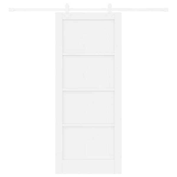 vidaXL Sliding Door White 83 x 202 cm Solid Pine Wood