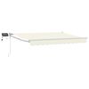vidaXL Manual Retractable Awning with LEDs Cream and White 3.5 x 2 m