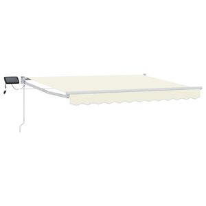 vidaXL Manual Retractable Awning with LEDs Cream and White 3.5 x 2 m