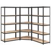 vidaXL 5-Layer Shelves 3 pcs Anthracite Steel&Engineered Wood